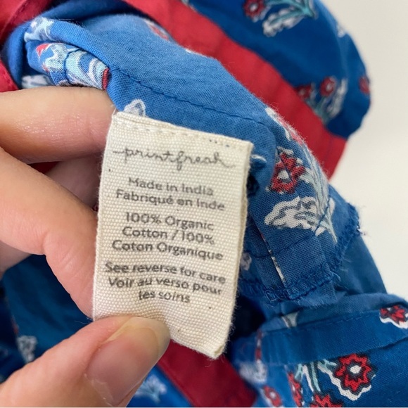 Printfresh x Paper Pencil Co Blue Red White Floral Printed Popover Dress Size M - Picture 13 of 16